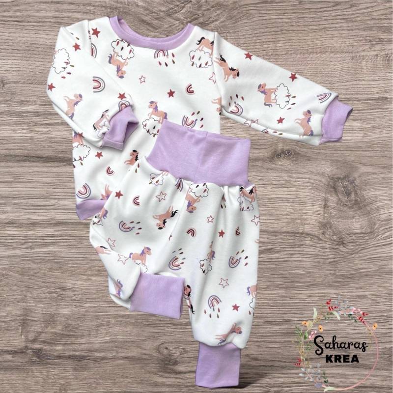 Pullover Baby Aus Alpenfleece | Pumphose Winter Für Mädchen| Geschenk Zur Geburt, Einhorn Motiv, Babygeschenke von SaharasKrea
