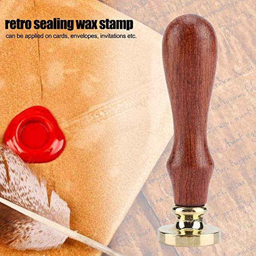 1 Stück Retro-Holz-Siegelwachsstäbchen, Klassischer Siegelstempel für Hochzeitseinladungskarten (Pflanzentyp: 009) von Sahgsa