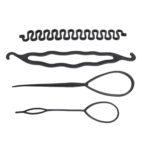Sahgsa 4 PCs Haarflechtenwerkzeuge Set - Pferdeschwanzbrötchen- und Haarschleifen -Styling -Accessoires für Frauen von Sahgsa