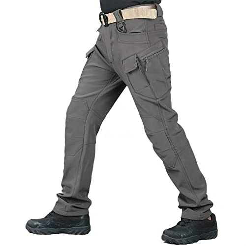 Arbeitshose Damen，Multi Taschen Wasserdicht Cargo Hose Damen Pants Outdoor Hose Arbeitskleidung Workwear Gartenhose Softshellhose Wanderhose Winddicht Warm Winter Skihose Snowboardhose (Color : Grey von SahilXtore