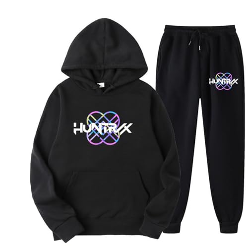 SaiDeng 2PCS KPOP De-Mon H-Hunters Hoodie Set – Huntrix Trainingsanzug Hoodie Oversized Kapuzenpullover & Jogginghose –Hontrix Pulli Streetwear Trainingsanzug Damen & Unisex Fans Outfit von SaiDeng