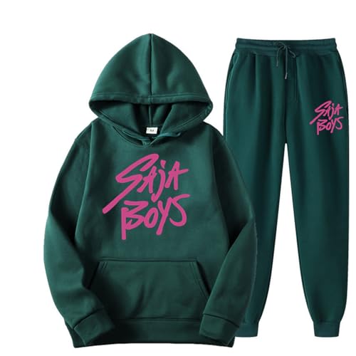 SaiDeng 2PCS KPOP De-Mon H-Hunters Huntrix Hoodie Set – Saja Boys Hoodie Oversized Kapuzenpullover & Jogginghose – KPOP De-Mon H-Hunters De-Mon H-Hunters Streetwear Trainingsanzug Damen von SaiDeng