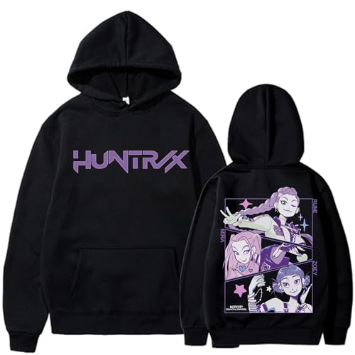 SaiDeng KPop Huntrix Hoodie – Unisex Kapuzenpullover mit Anime-Druck Mira Rumi Zoey – Oversized K-Pop Streetwear Sweatshirt für Damen & Herren – Langarm Freizeit Hoodie von SaiDeng