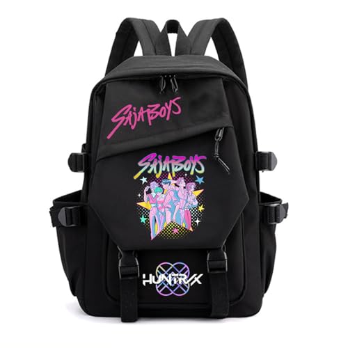 SaiDeng KPop Huntrix Rucksack – Wasserdichter Anime Saja Boys KPop De-Mon H-Hunters Jungen & Mädchen, Unisex Tasche für Schule, Freizeit & Reisen, Gepolstert, Trendiges K-Pop Design von SaiDeng