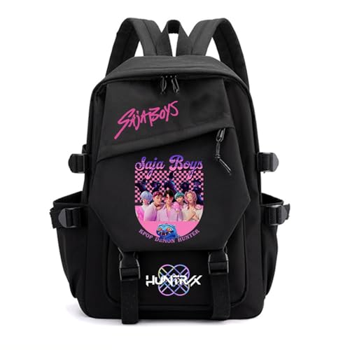 SaiDeng KPop Huntrix Rucksack – Wasserdichter Anime Saja Boys KPop De-Mon H-Hunters Jungen & Mädchen, Unisex Tasche für Schule, Freizeit & Reisen, Gepolstert, Trendiges K-Pop Design von SaiDeng