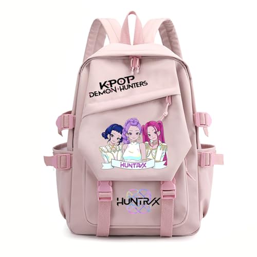 SaiDeng KPop Huntrix Rucksack – Wasserdichter Anime Saja Boys KPop De-Mon H-Hunters Jungen & Mädchen, Unisex Tasche für Schule, Freizeit & Reisen, Gepolstert, Trendiges K-Pop Design von SaiDeng