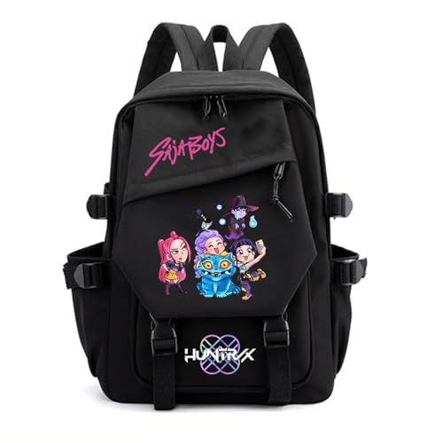 SaiDeng KPop Huntrix Rucksack – Wasserdichter Anime Saja Boys KPop De-Mon H-Hunters Jungen & Mädchen, Unisex Tasche für Schule, Freizeit & Reisen, Gepolstert, Trendiges K-Pop Design von SaiDeng