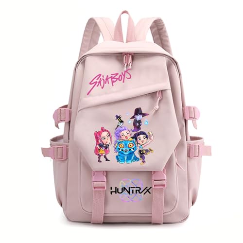 SaiDeng KPop Huntrix Rucksack – Wasserdichter Anime Saja Boys KPop De-Mon H-Hunters Jungen & Mädchen, Unisex Tasche für Schule, Freizeit & Reisen, Gepolstert, Trendiges K-Pop Design von SaiDeng