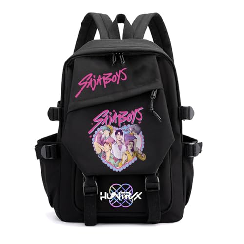 SaiDeng KPop Huntrix Rucksack – Wasserdichter Anime Saja Boys KPop De-Mon H-Hunters Jungen & Mädchen, Unisex Tasche für Schule, Freizeit & Reisen, Gepolstert, Trendiges K-Pop Design von SaiDeng