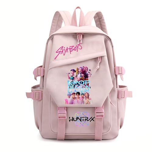 SaiDeng KPop Huntrix Rucksack – Wasserdichter Anime Saja Boys KPop De-Mon H-Hunters Jungen & Mädchen, Unisex Tasche für Schule, Freizeit & Reisen, Gepolstert, Trendiges K-Pop Design von SaiDeng