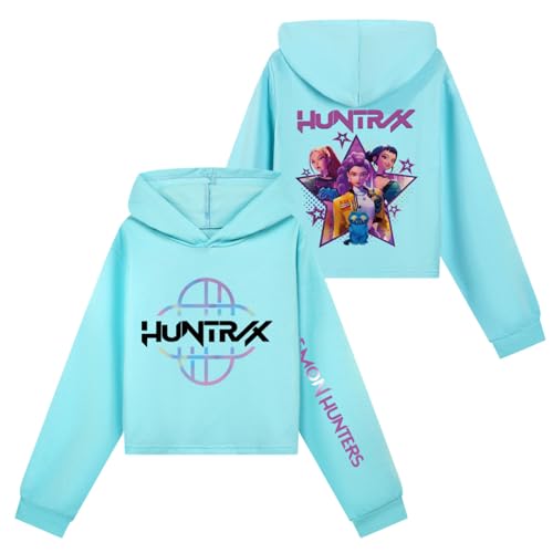 Saideng Huntrix Kpop Hoodie Huntr/x & Set – Huntrix Anime Kurzpullover & Jogginghose für Mädchen, Kapuzenpullover Freizeit Outfit, Trendiges K-Pop Fan Set Huntrix Kpop Merch Kids Hoodie Huntr/x s von SaiDeng