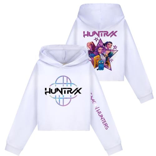 Saideng Huntrix Kpop Hoodie Huntr/x & Set – Huntrix Anime Kurzpullover & Jogginghose für Mädchen, Kapuzenpullover Freizeit Outfit, Trendiges K-Pop Fan Set Huntrix Kpop Merch Kids Hoodie Huntr/x s von SaiDeng