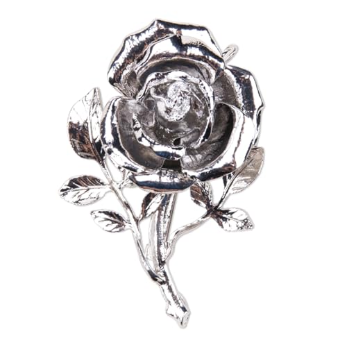 SaiDian 1 x zierliche Rosen-Brosche, modische Anstecknadel für Männer und Frauen, Retro-Metall-Pflanzennadel für Hut, Anzüge, Schals, Kleider, schickes Accessoire für den täglichen Gebrauch, S, Zink von SaiDian