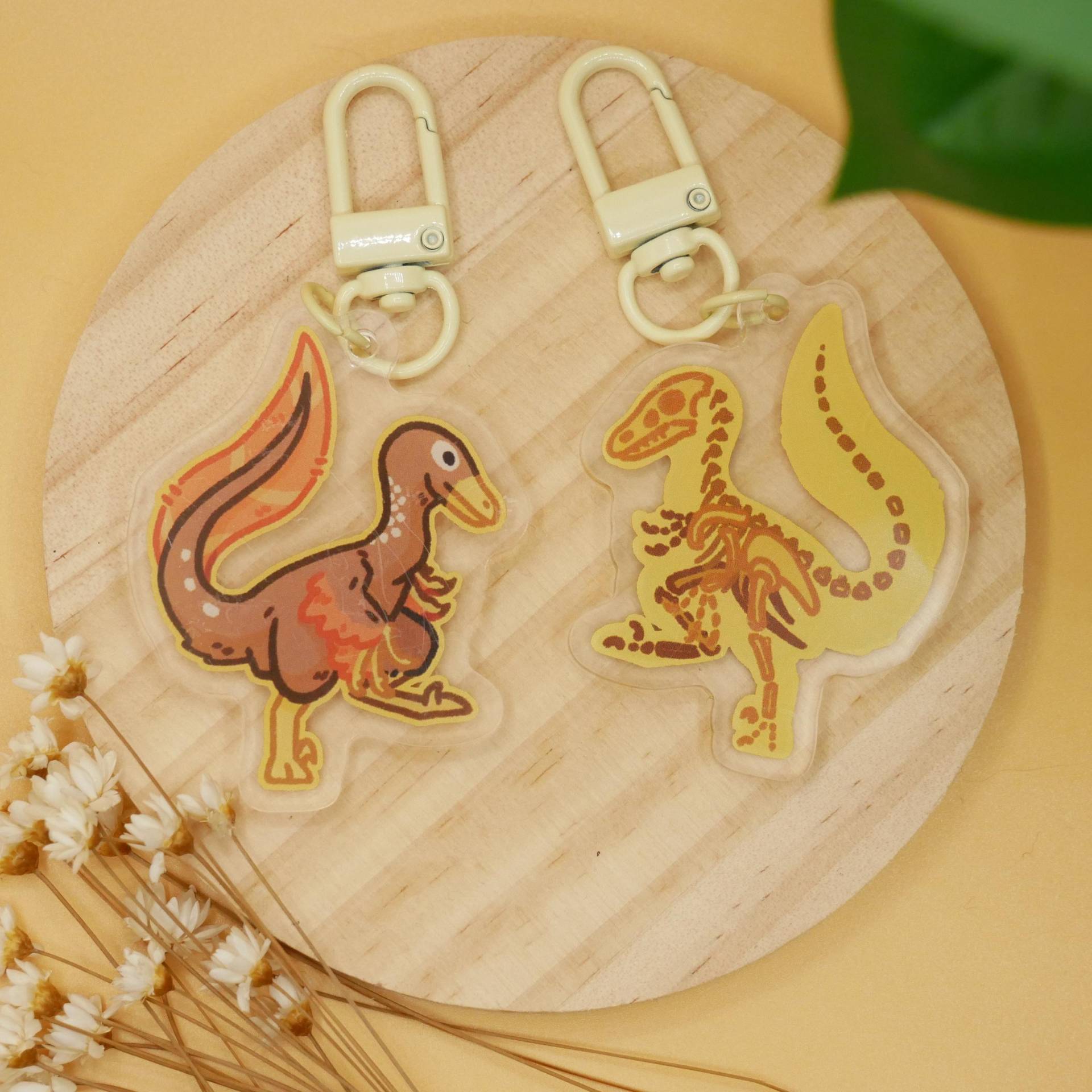 Dino Anhänger Schlüsselanhänger Mit Zwei Unterschiedlichen Seiten Süßer von SaiTheTinyMagpie