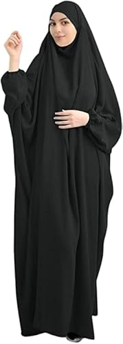 Saibit Frauen muslimisches einteiliges langes Kleid mit voller Abdeckung - lockeres Kleid mit Kapuze Abaya Gebetsrobe islamische Kleidung Einheitsgröße von Saibit