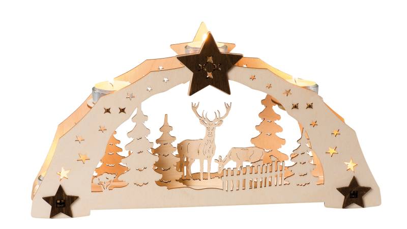 SAICO Original Teelichthalter "Waldmotiv" BxHxT: 38x20x7 cm von Saico Original