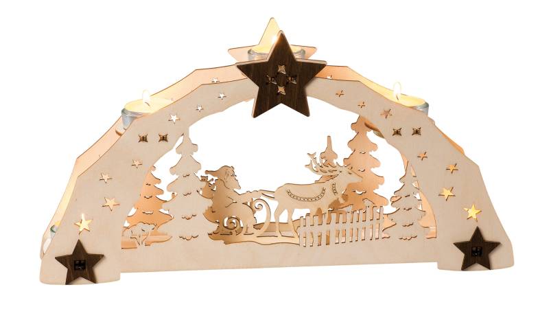 SAICO Original Teelichthalter "Weihnachtsmann auf Schlitten" BxHxT: 38x20x7 cm von Saico Original