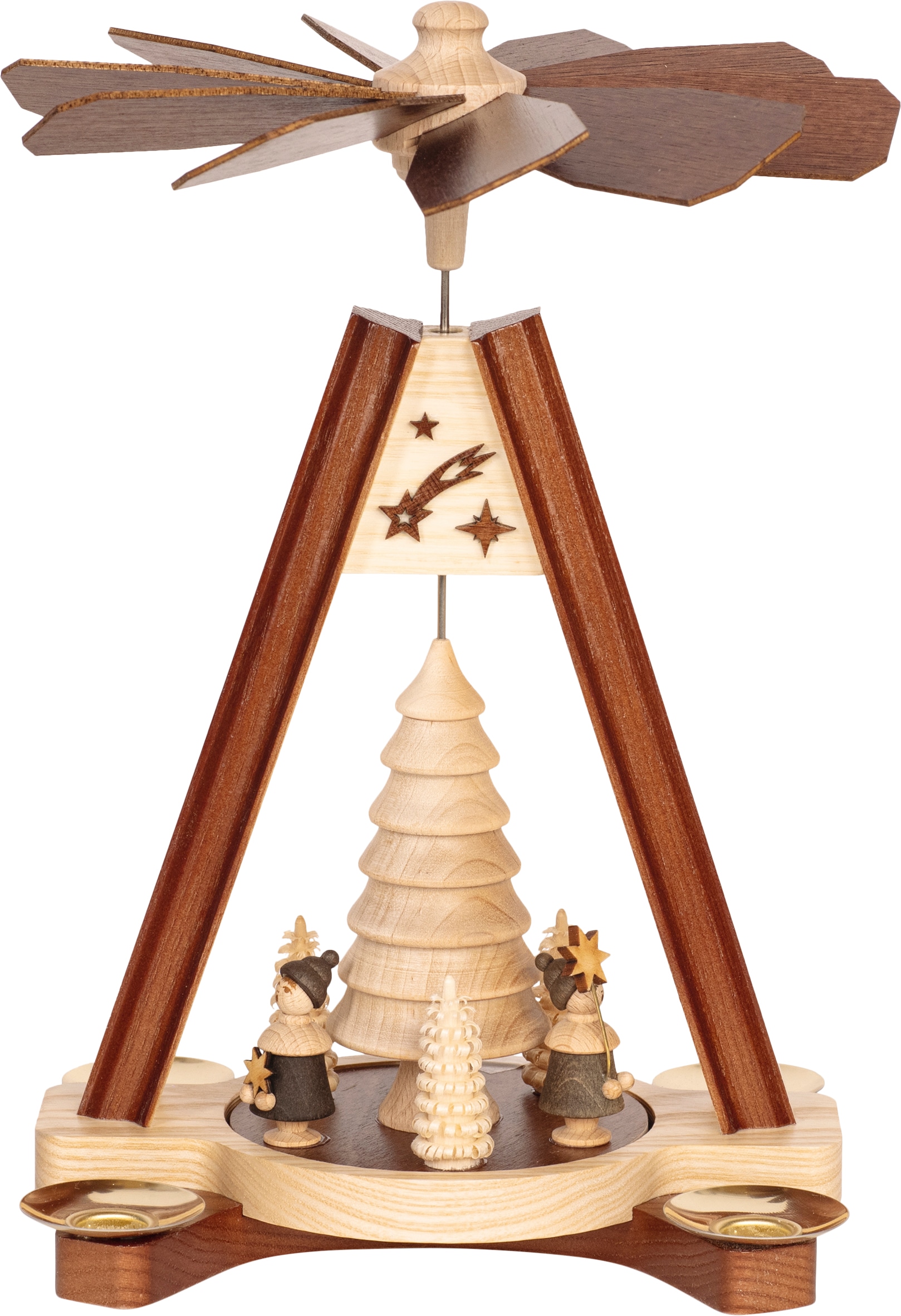 SAICO Original Weihnachtspyramide "Premium Tischpyramide, Kurrende" zweifarbig für 4 Pyramidenkerzen, HxØ: 24x18 cm von Saico Original