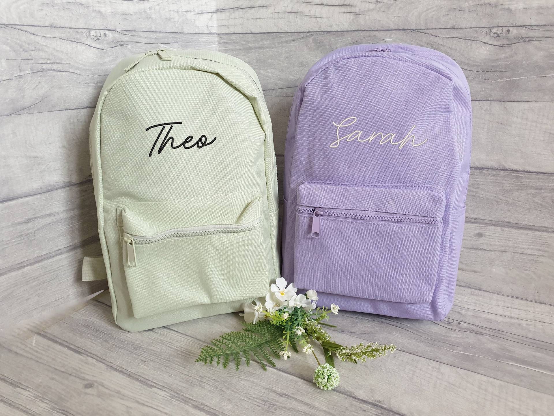 Personalisierter Kleiner Rucksack, Bestickt, Jungen Personalisierte Tasche, Mädchen Schultasche, Kindergarten Rucksack von SaidWithThreadCo