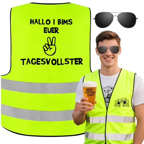 Saier tbo Lustige Warnweste für Männer, Bierfeste Reflektierend Weste Reflektierende Jga Kostüm mit Sonnenbrille für Mallorca Party Karneval Bierparty Junggesellenabschied Saier tbo Lustige Warnweste für Männer, Bierfeste Reflektierend Weste Reflektierende Jga Kostüm mit Sonnenbrille für Mallorca Party Karneval Bierparty Junggesellenabschied von Saier tbo