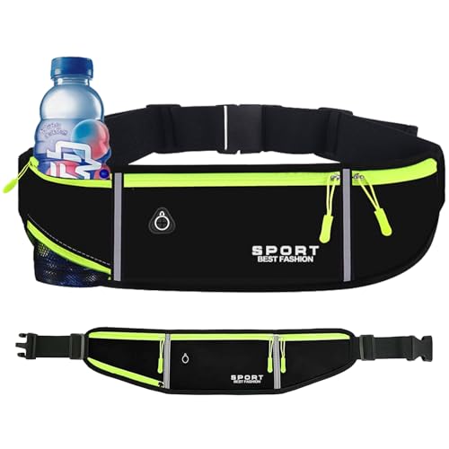 Uni-Laufgürtel, wasserdicht, schweißfest, mit verstellbarem Gummiband, große Kapazität, Sport-Handy-Taillenbeutel für Damen und Herren, Wandern, Radfahren, Reisen, Workout, Schwarz , Sportlich Uni-Laufgürtel, wasserdicht, schweißfest, mit verstellbarem Gummiband, große Kapazität, Sport-Handy-Taillenbeutel für Damen und Herren, Wandern, Radfahren, Reisen, Workout, Schwarz , Sportlich von Saier tbo