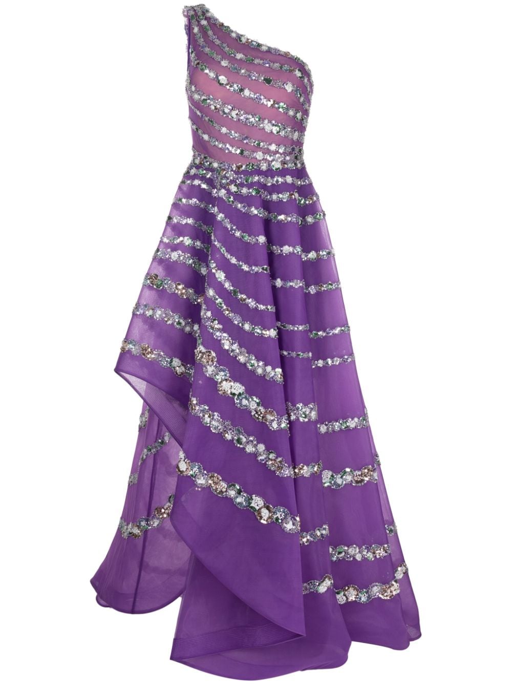 Saiid Kobeisy One-Shoulder-Kleid mit Tüll - Violett von Saiid Kobeisy