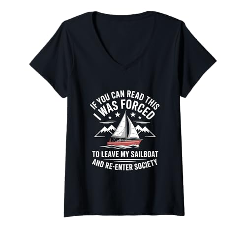 Damen Humor sarkastisches lustiges Segelboot Meme Strand Sommer Segeln T-Shirt mit V-Ausschnitt Damen Humor sarkastisches lustiges Segelboot Meme Strand Sommer Segeln T-Shirt mit V-Ausschnitt von Sailing Advanced Sailing Skill