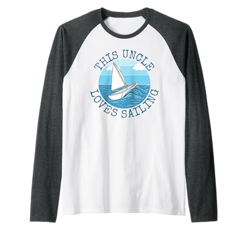 Herren Dieser Onkel liebt Segeln, Segelboot zum Vatertag Raglan Herren Dieser Onkel liebt Segeln, Segelboot zum Vatertag Raglan von Sailing Boat Uncle Father's Day By DoodleRob