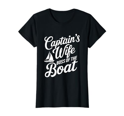Kapitänsfrau nautisch für Segelpaare Bootfahren Frauen T-Shirt von Sailing Couple Designs