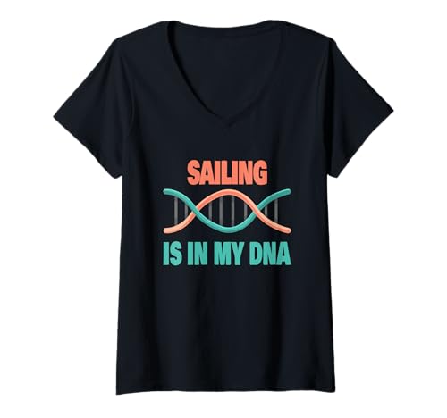 Damen Segeln ist in meiner DNA - Sailor T-Shirt mit V-Ausschnitt Damen Segeln ist in meiner DNA - Sailor T-Shirt mit V-Ausschnitt von Sailing Designs