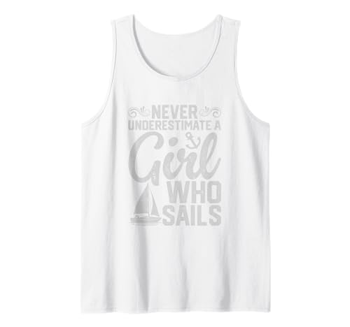 Unterschätze Niemals EIN Mädchen, das EIN Mädchen segelt Tank Top Unterschätze Niemals EIN Mädchen, das EIN Mädchen segelt Tank Top von Sailing Girlf Nautical Ocean