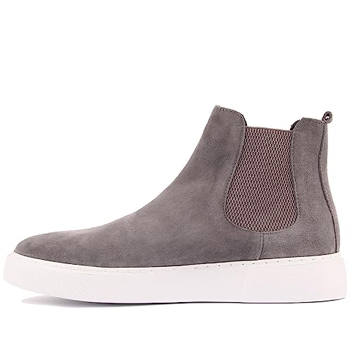 Saillakers Moderne Wildleder Herrenschuhe, Italienische Herren Arbeitsschuhe, Mode und klassische Freizeitschuhe, Chelsea, Bequeme Sohle, Grau | Grau - EU-39 von Saillakers