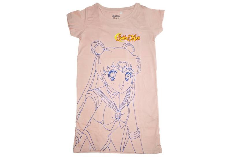 Sailor Moon Pyjamaoberteil Anime Sailor Moon Damen kurzarm Schlafshirt Nachthemd 100% Baumwolle, Gr. S bis XL von Sailor Moon