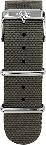 Sailor Damen Herren Nylon Armband Moon grau BSL101-1017-20, Breite Armband:20mm (normal), Farbe Edelstahl:Silber von Sailor