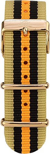 Sailor Damen Herren Nylon Armband Shelf braun-schwarz-organe BSL101-2007-20, Breite Armband:20mm (normal), Farbe Edelstahl:Rosègold von Sailor