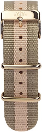 Sailor Damen Nylon Armband Harbour braun-beige BSL101-2016-20*, Breite Armband:18mm (schmal), Farbe Edelstahl:Rosègold von Sailor