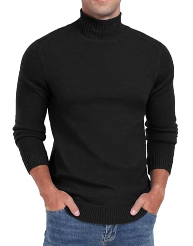 Sailwind Herren Pullover Rollkragen Freizeit Slim Fit Basic Männer Pullover Langarm Strick Pullover Warm Winterpullover (Schwarz, S) von Sailwind