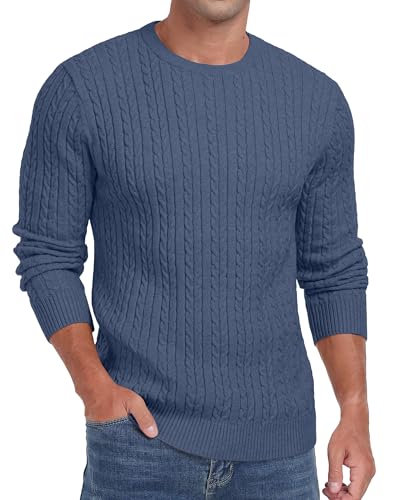 Sailwind Herren Pullover Rundhals Twist Strickpullover Causal Sweater Pullover Lange Ärmel Warme Strickwaren, blau, XL von Sailwind