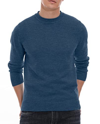 Sailwind Herren Pullover Tops Leicht Gestrickt Langarm Bequem Und Weich Warm Strickwaren Pullover Für Winter Und Herbst (VG Blau, L) von Sailwind