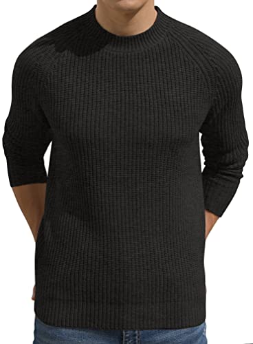 Sailwind Herren Pullover Tops Strick Rundhalsausschnitt Pullover Weich Warm Strickwaren Basic Pullover Mit Langen Ärmeln (Dunkelgrau, 2XL) von Sailwind