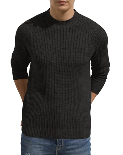 Sailwind Herren Pullover Tops Strick Rundhalsausschnitt Pullover Weich Warm Strickwaren Basic Pullover Mit Langen Ärmeln (Dunkelgrau, M) von Sailwind