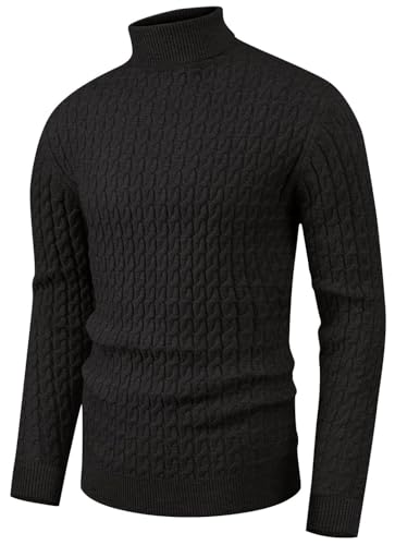 Sailwind Herren Strickpullover Rollkragenpullover Gedrehter Lässig Weich Pullover Für Männer (Dunkelgrau, XXL) von Sailwind