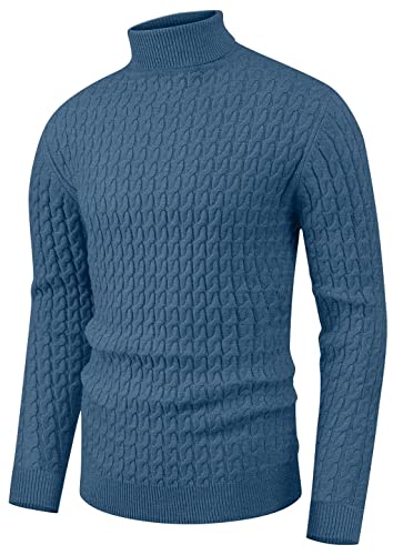 Sailwind Herren Strickpullover Rollkragenpullover Gedrehter Lässig Weich Pullover Für Männer (VG Blau, S) von Sailwind