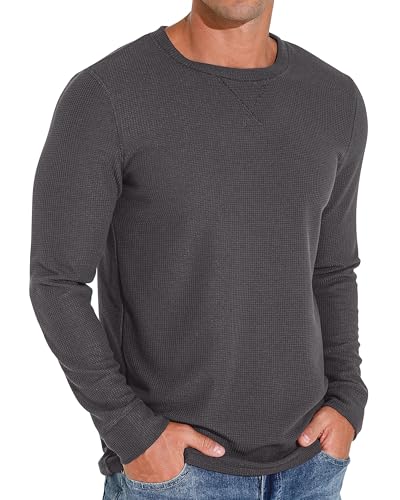 Sailwind Herren T-Shirts Rundhalsausschnitt Pullover Mit Lässig T-Shirt Gemütlich Urlaub Herbst Atmungsaktiv Hautfreundlich Langarm-Strickpullover Für Männer (Dunkelgrau, XL) von Sailwind