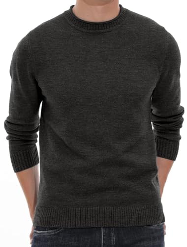 Sailwind Strickpullover Herren Rundhals Pullover Männer Bequem Langarmshirt Feinstrick Warmer Winter Pulli Für Männer (Dunkelgrau, M) von Sailwind