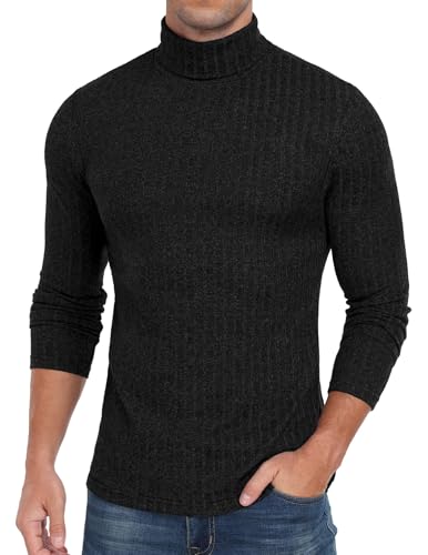 Sailwind T-Shirts Für Herren Langarmshirt Lässig Langarmshirt Langarm Strickpullover Urlaub Slim Fit Komfortabel Oberteile Rollkragenshirt Herren (Schwarz, M) von Sailwind