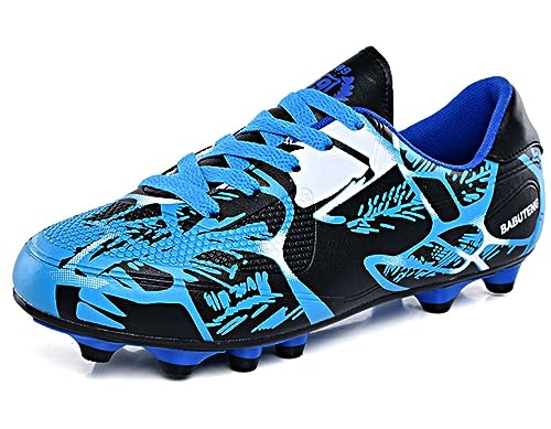 Sainilei Kinder Fußballschuhe Jungen FG/AG Outdoor Fussballschuhe Mädchen TF Football Professionelle Trainingsschuhe Blau EU35 von Sainilei