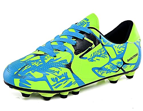 Sainilei Kinder Fußballschuhe Jungen FG/AG Outdoor Fussballschuhe Mädchen TF Football Professionelle Trainingsschuhe Grün EU36 von Sainilei