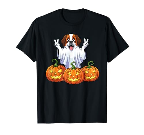 Bernhardiner Geist Kürbis Boo Halloween Kinder Herren Damen T-Shirt von Saint Bernard Dog Halloween Ghost Pumpkin Outfits