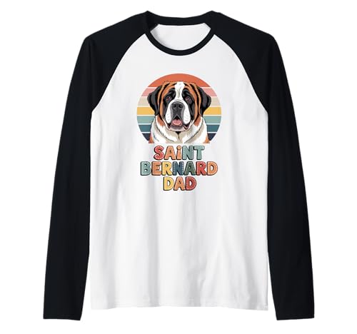 Herren Retro Saint Bernard Dad St. Bernard Raglan Herren Retro Saint Bernard Dad St. Bernard Raglan von Saint Bernard Dog Lover Gifts